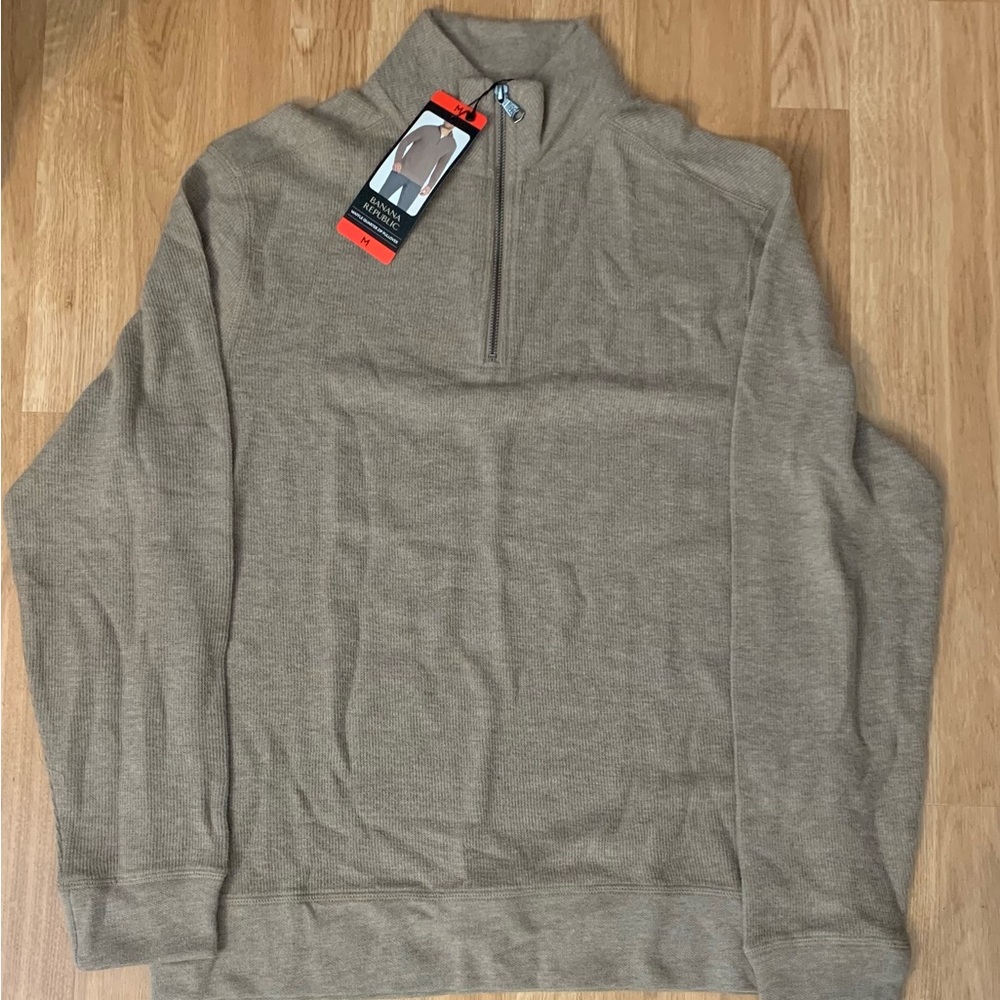 Banana Republic Men's Brown Zip-Up Sweater
